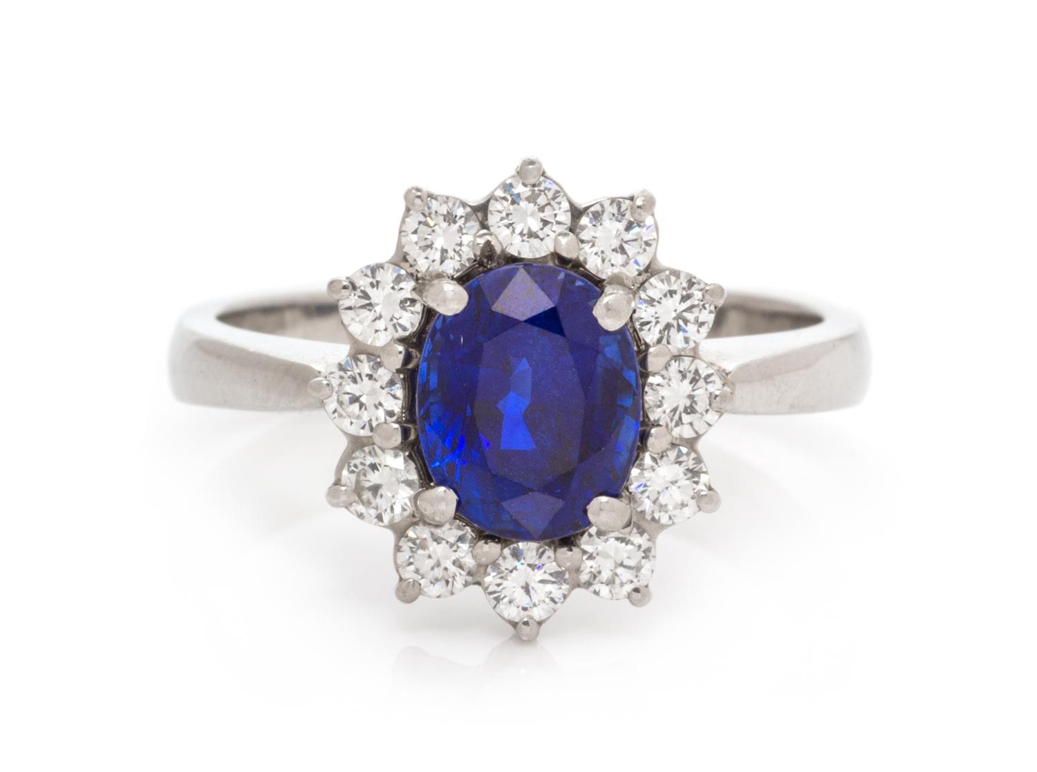 A Platinum, Sapphire and Diamond Ring, Tiffany & Co., 4.20 dwts.