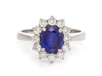 A Platinum, Sapphire and Diamond Ring, Tiffany & Co., 4.20 dwts.
