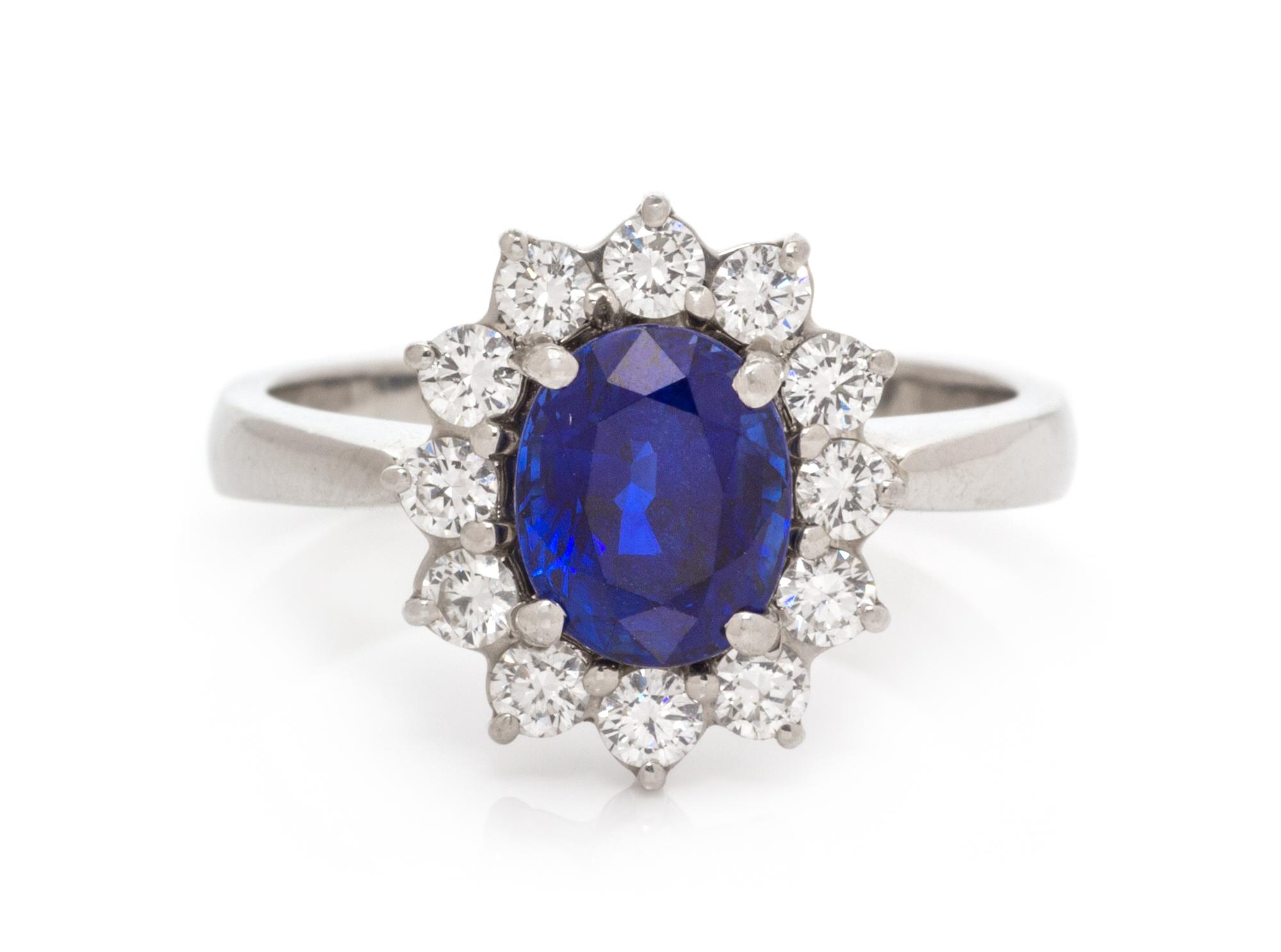 A Platinum, Sapphire and Diamond Ring, Tiffany & Co., 4.20 dwts.
