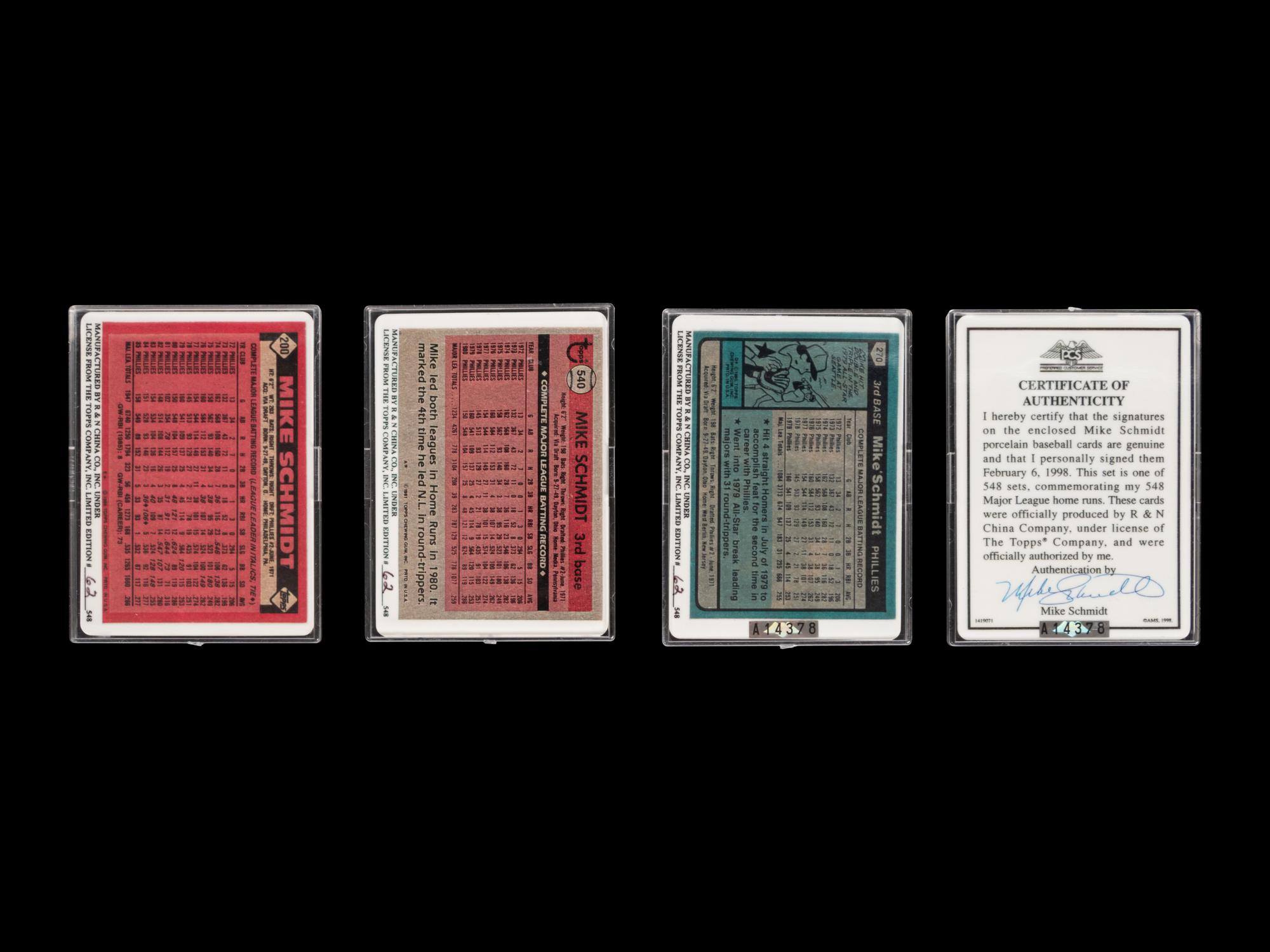 A Mike Schmidt Signature Series Set of Signed Autograph Baseball Cards,