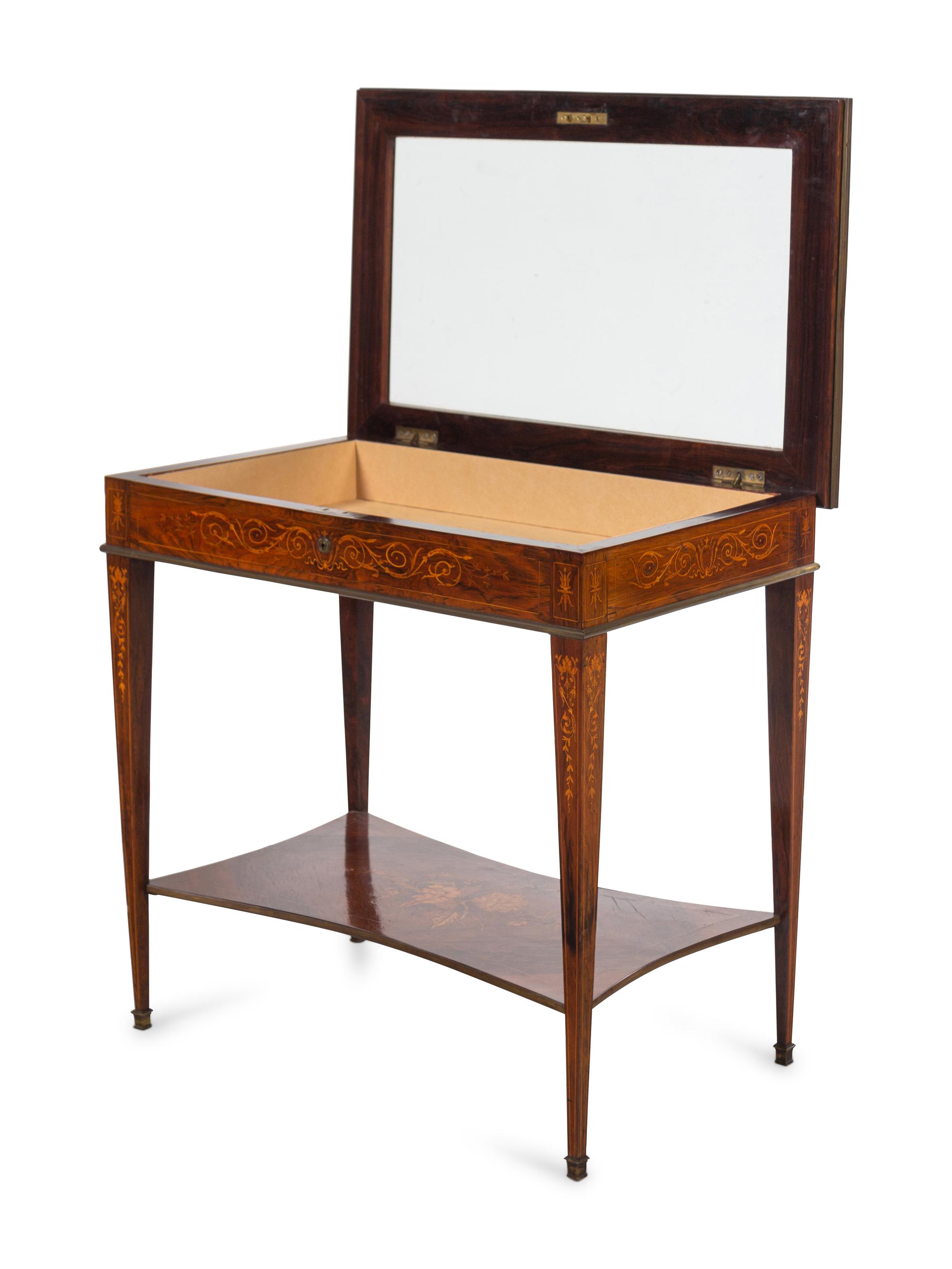 A French Gilt Bronze Mounted Marquetry Vitrine Table