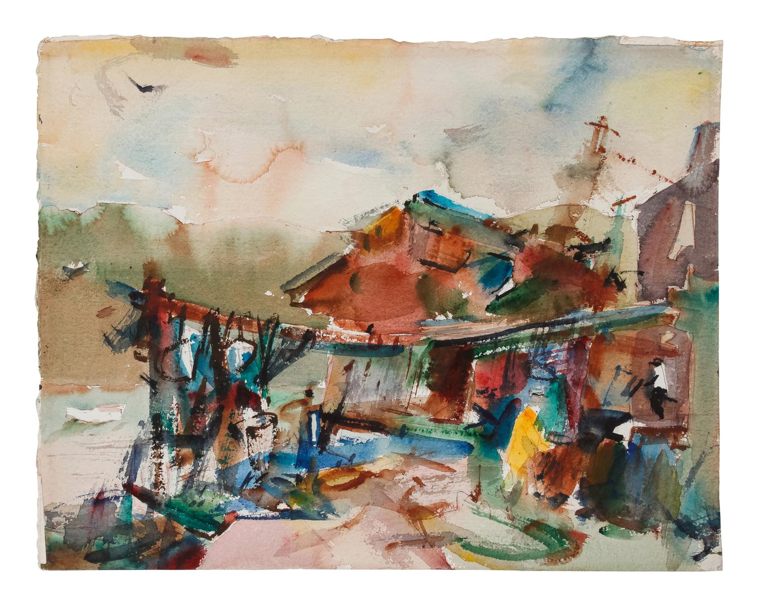 Three works: Provincetown, Mass; Harbor Scene with Boats; and Harbor Scene
