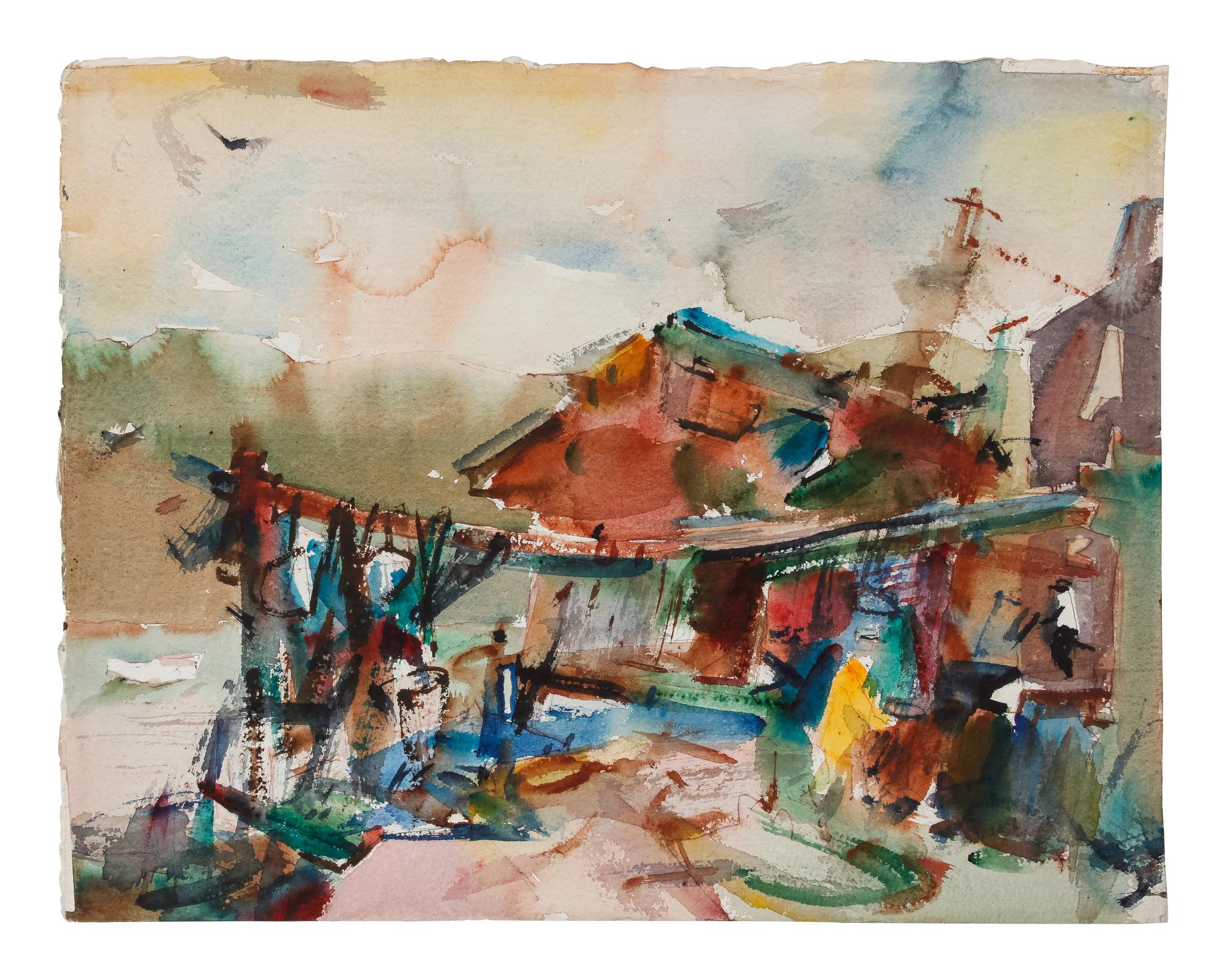 Three works: Provincetown, Mass; Harbor Scene with Boats; and Harbor Scene