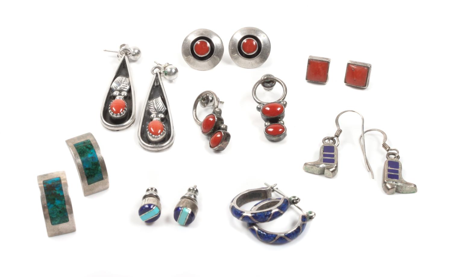Eight Pairs of Southwestern Earrings