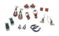Eight Pairs of Southwestern Earrings