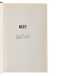 CRICHTON, Michael (1942-2008). A group of 6 FIRST EDITIONS of Crichton’s works, MANY SIGNED, comprising: