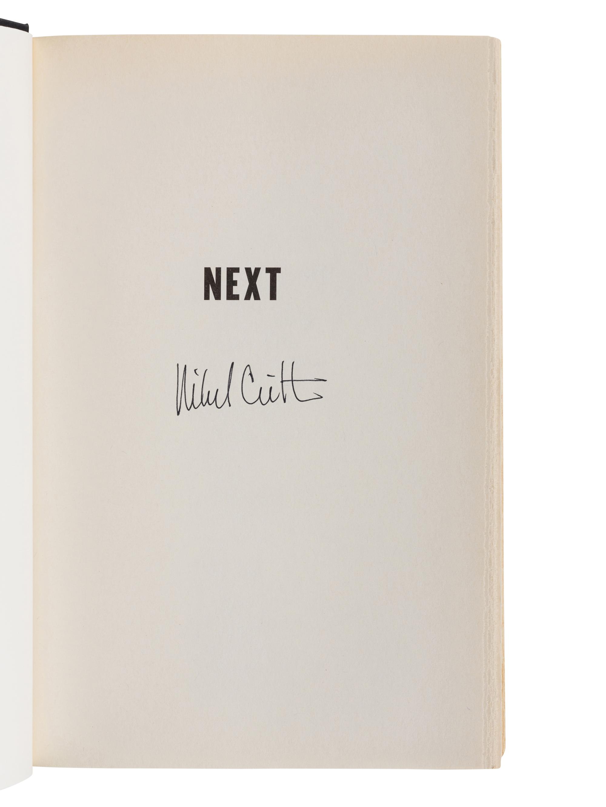 CRICHTON, Michael (1942-2008). A group of 6 FIRST EDITIONS of Crichton’s works, MANY SIGNED, comprising: