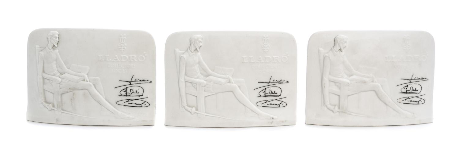 Three Lladro Collector's Society Plaques Height 4 inches.