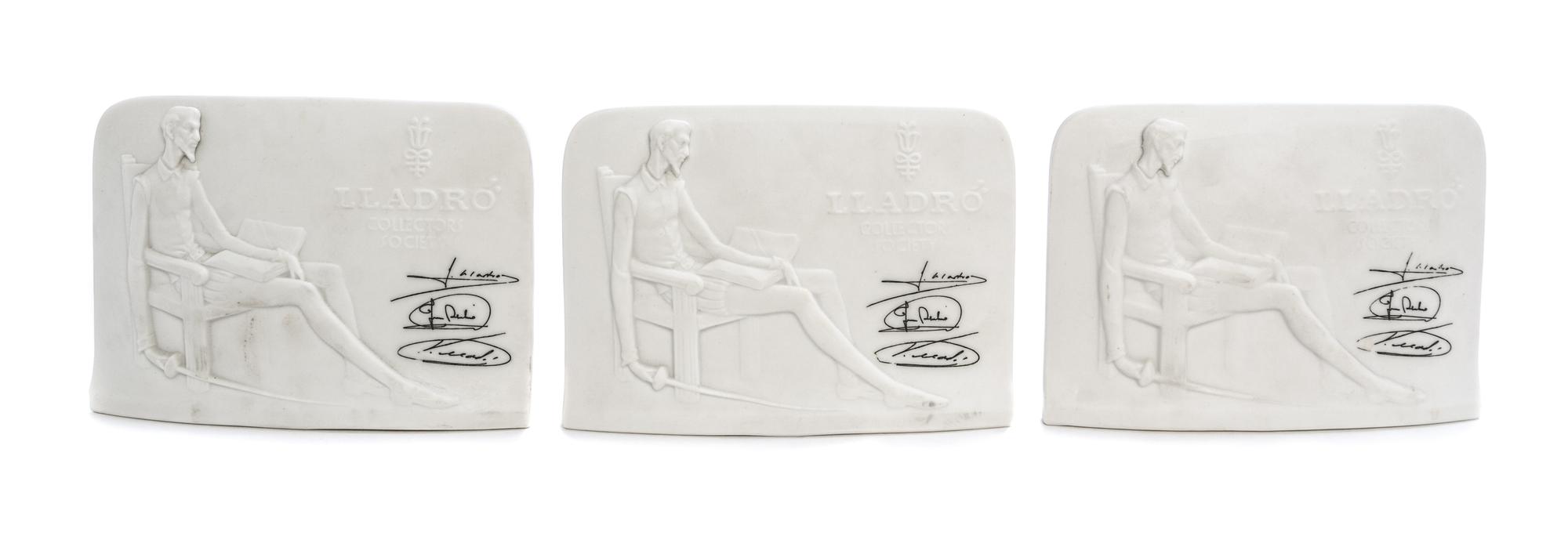 Three Lladro Collector's Society Plaques Height 4 inches.
