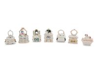 A Collection of Fourteen Staffordshire Trinket Boxes