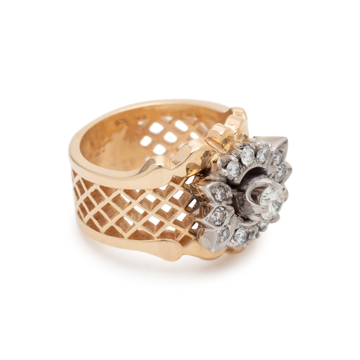 BICOLOR GOLD AND DIAMOND RING