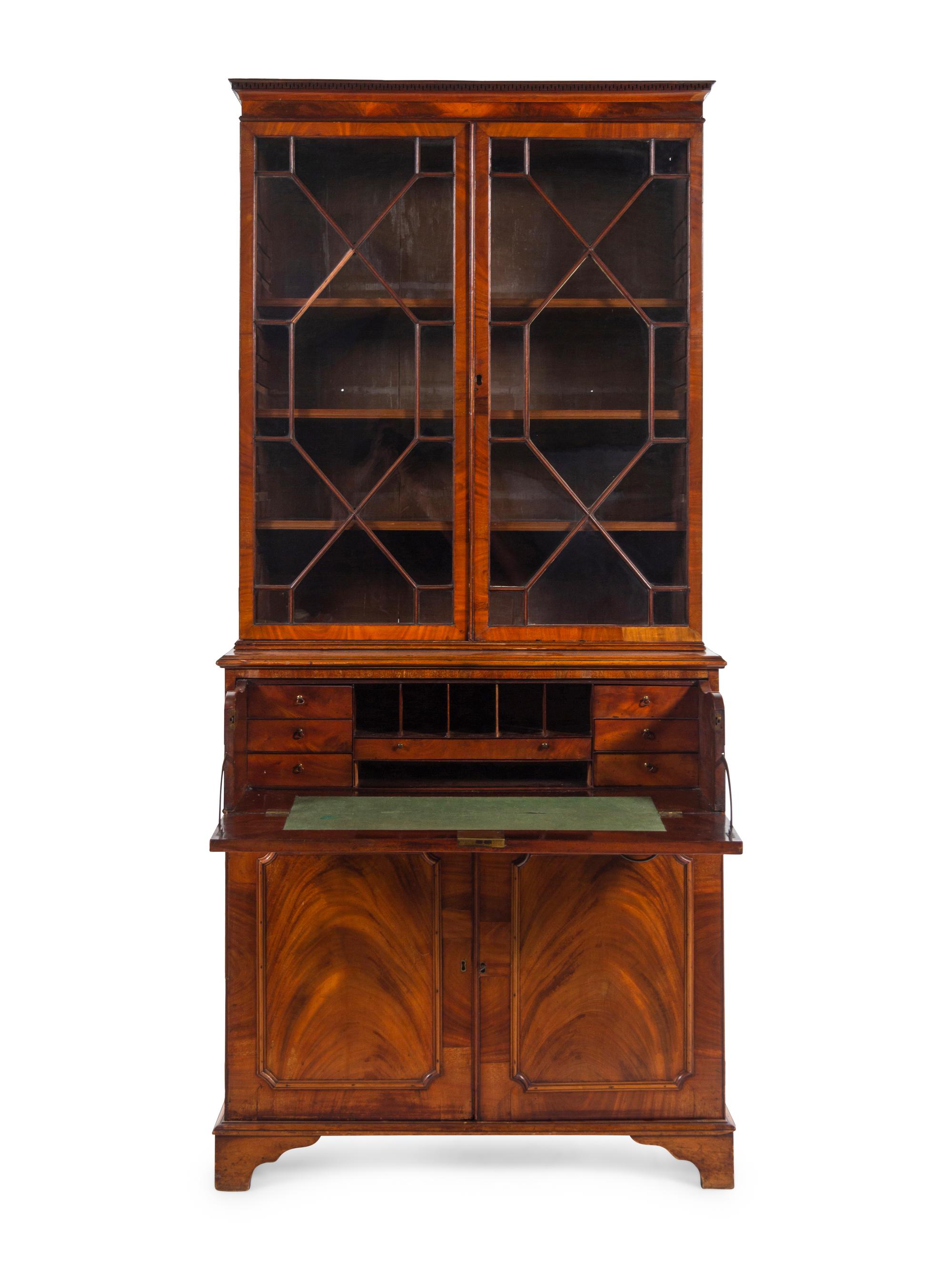 A George III Mahogany Secretary Bookcase