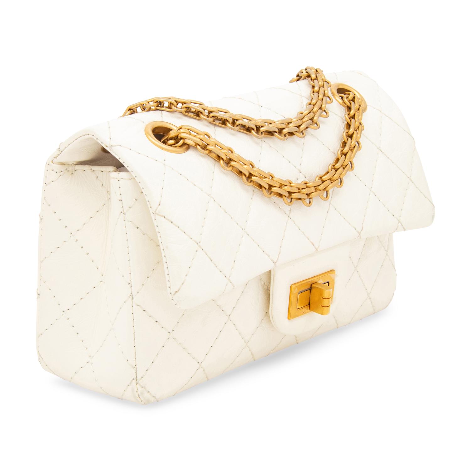 CHANEL, SMALL WHITE 2.55 REISSUE FLAP BAG