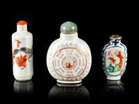 Three Chinese Porcelain Snuff Bottles