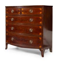 A George III Mahogany and Marquetry Chest of Drawers
