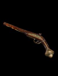 An Engraved Brass-Mounted Flintlock Pistol