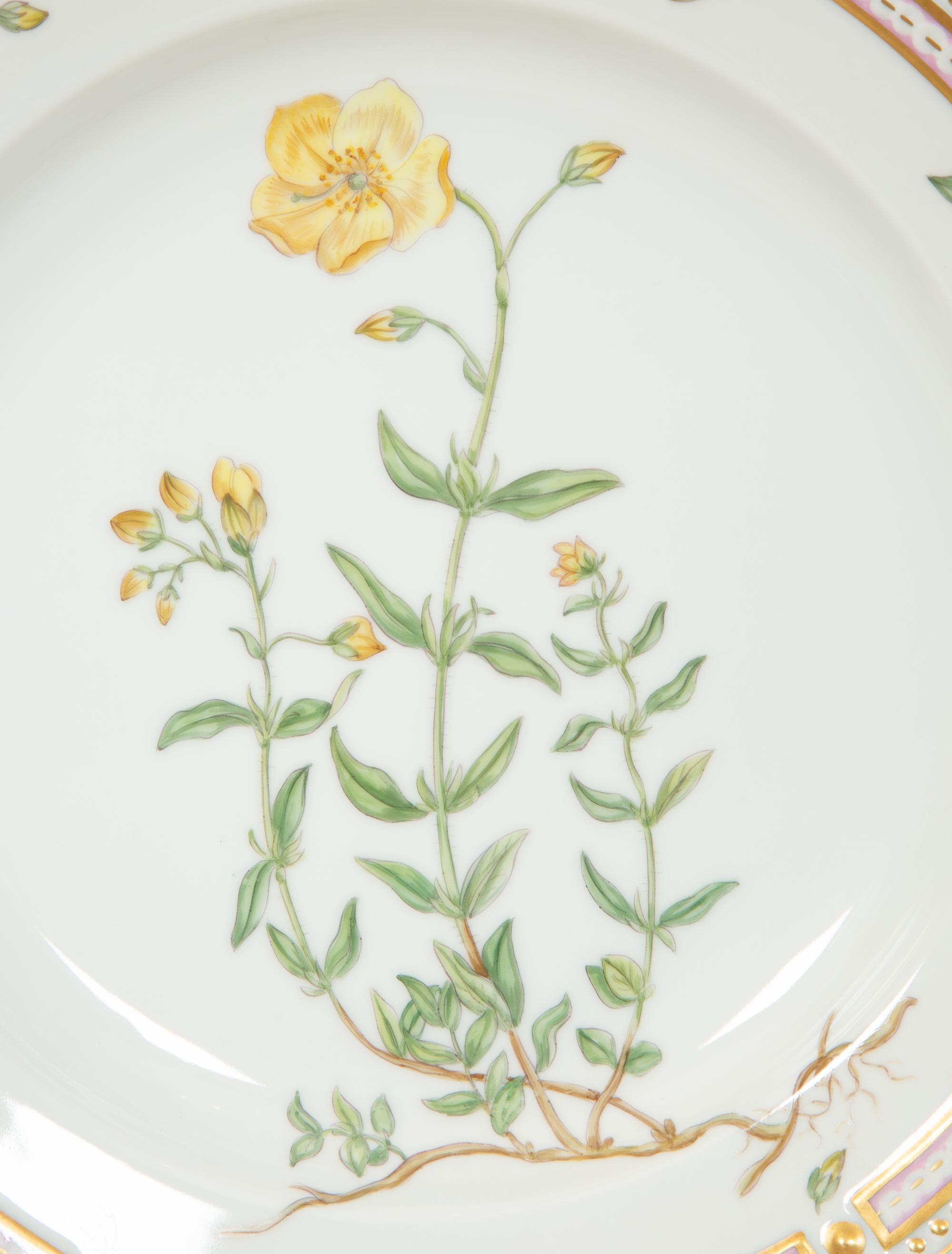 Thirteen Royal Copenhagen Flora Danica Porcelain Dinner Plates