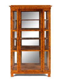 A Continental Burlwood Vitrine Cabinet