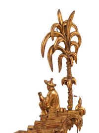 A Pair of Italian Giltwood Four-Light Sconces