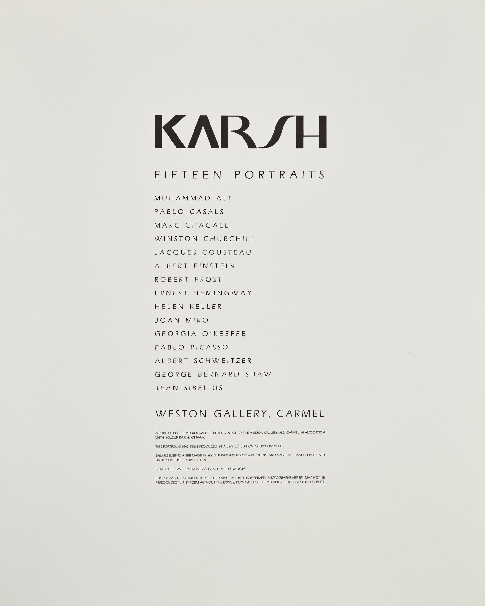Fifteen Portraits (complete portfolio of 15 oversized photographic portraits), 1941-70; printed 1983