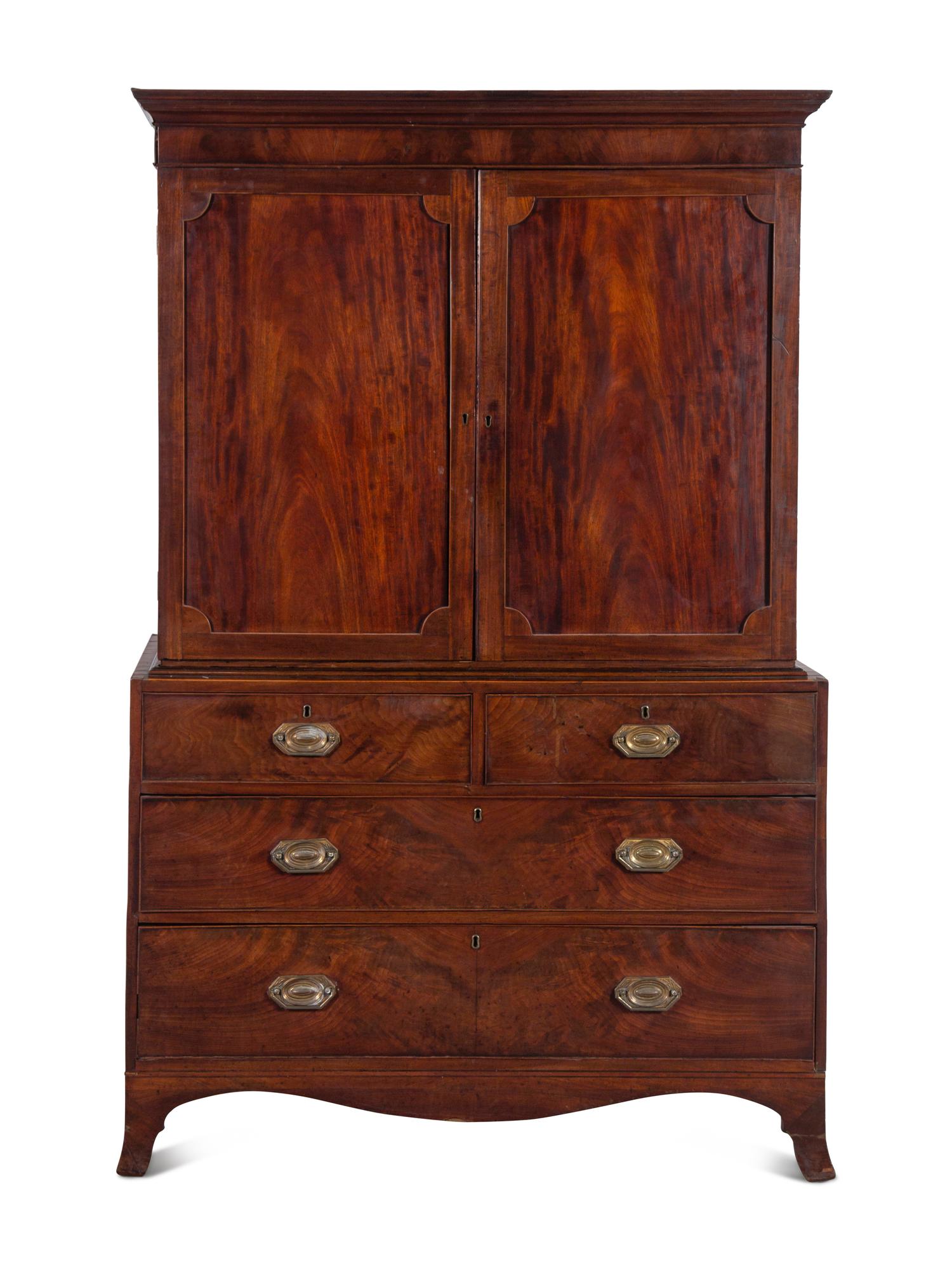 A George III Style Mahogany Linen Press
