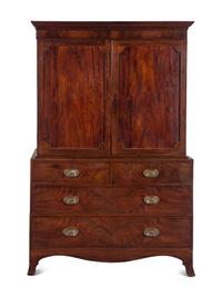 A George III Style Mahogany Linen Press