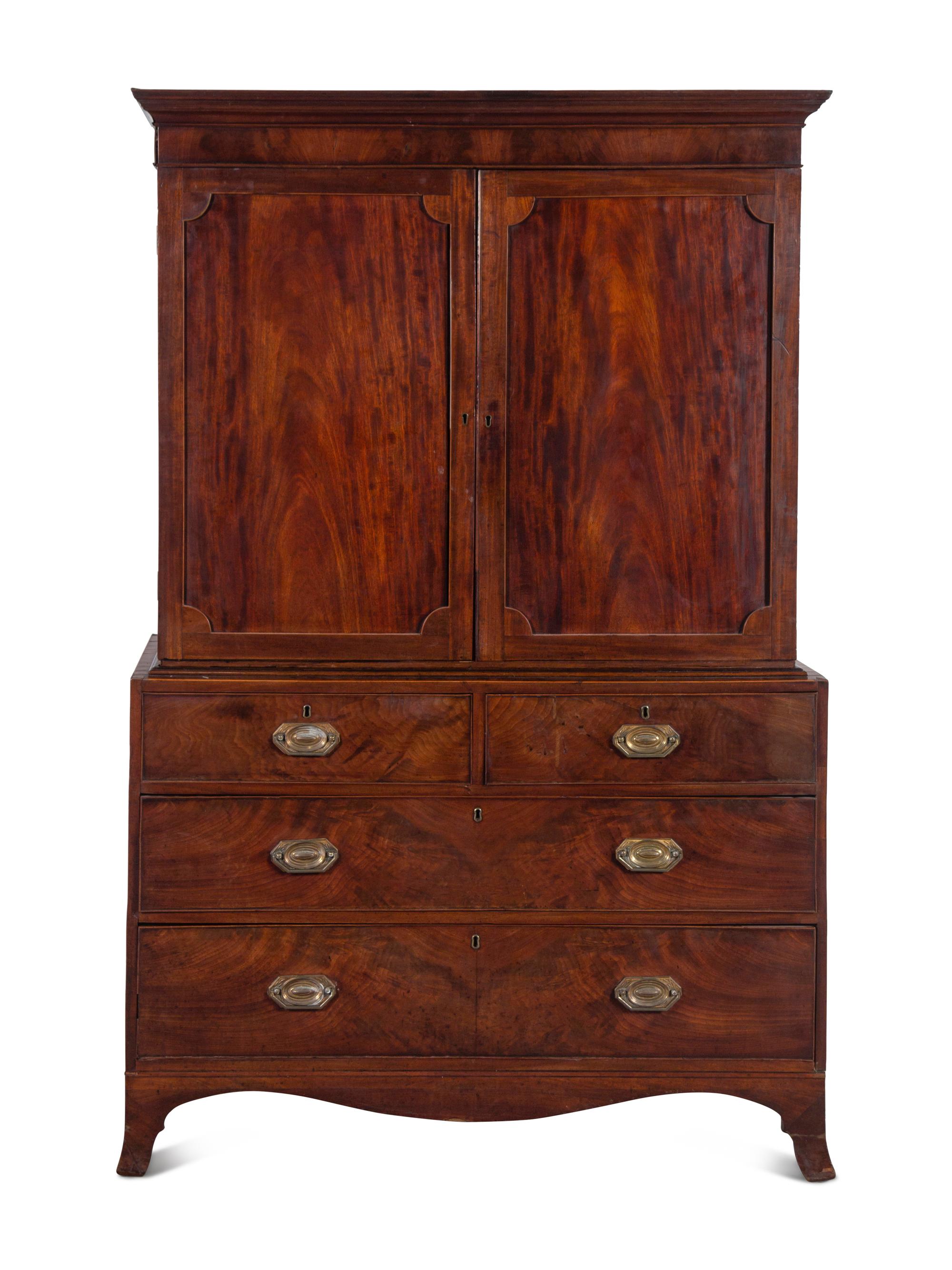 A George III Style Mahogany Linen Press