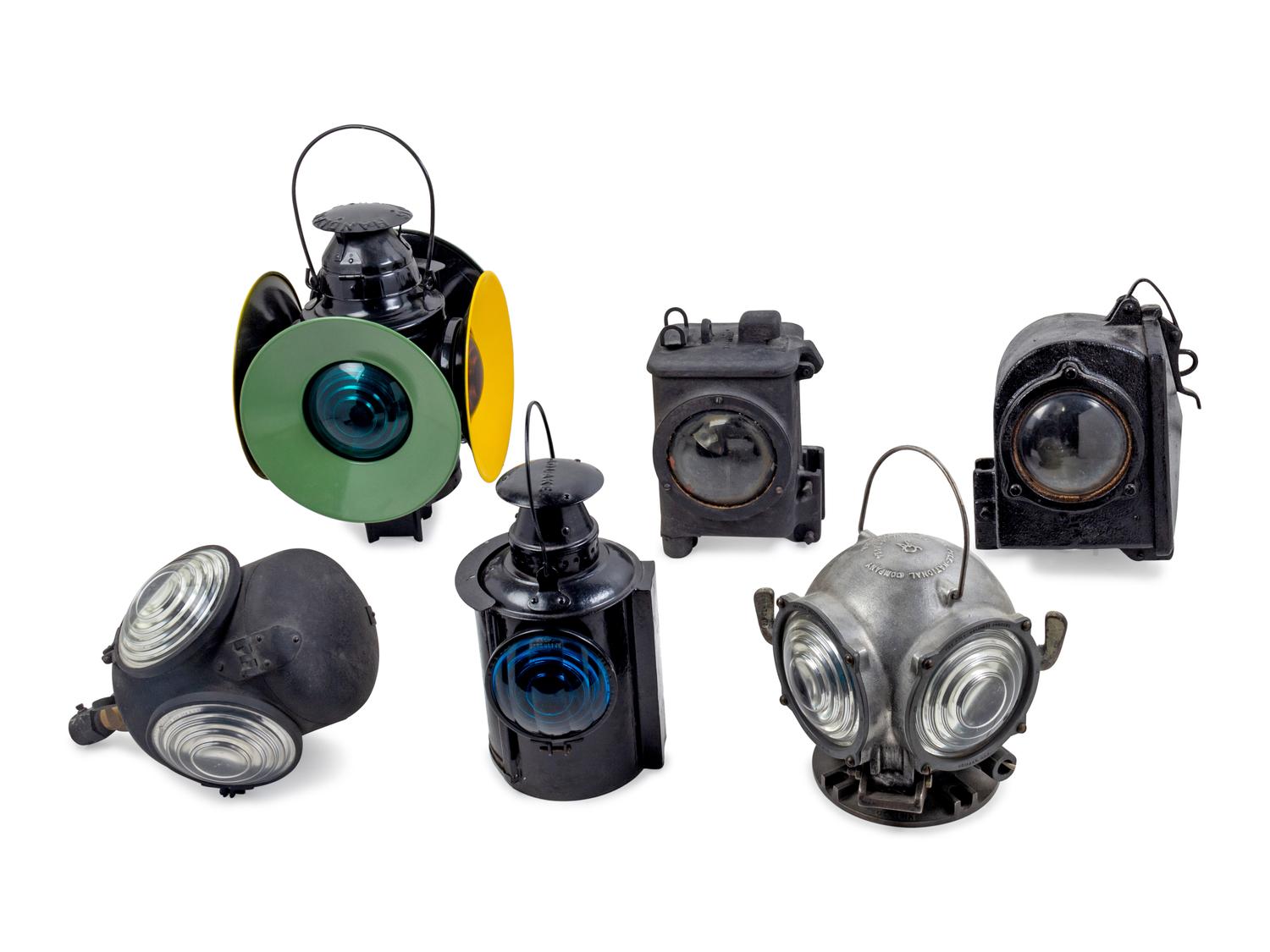 A Group of Six Railroad Lanterns