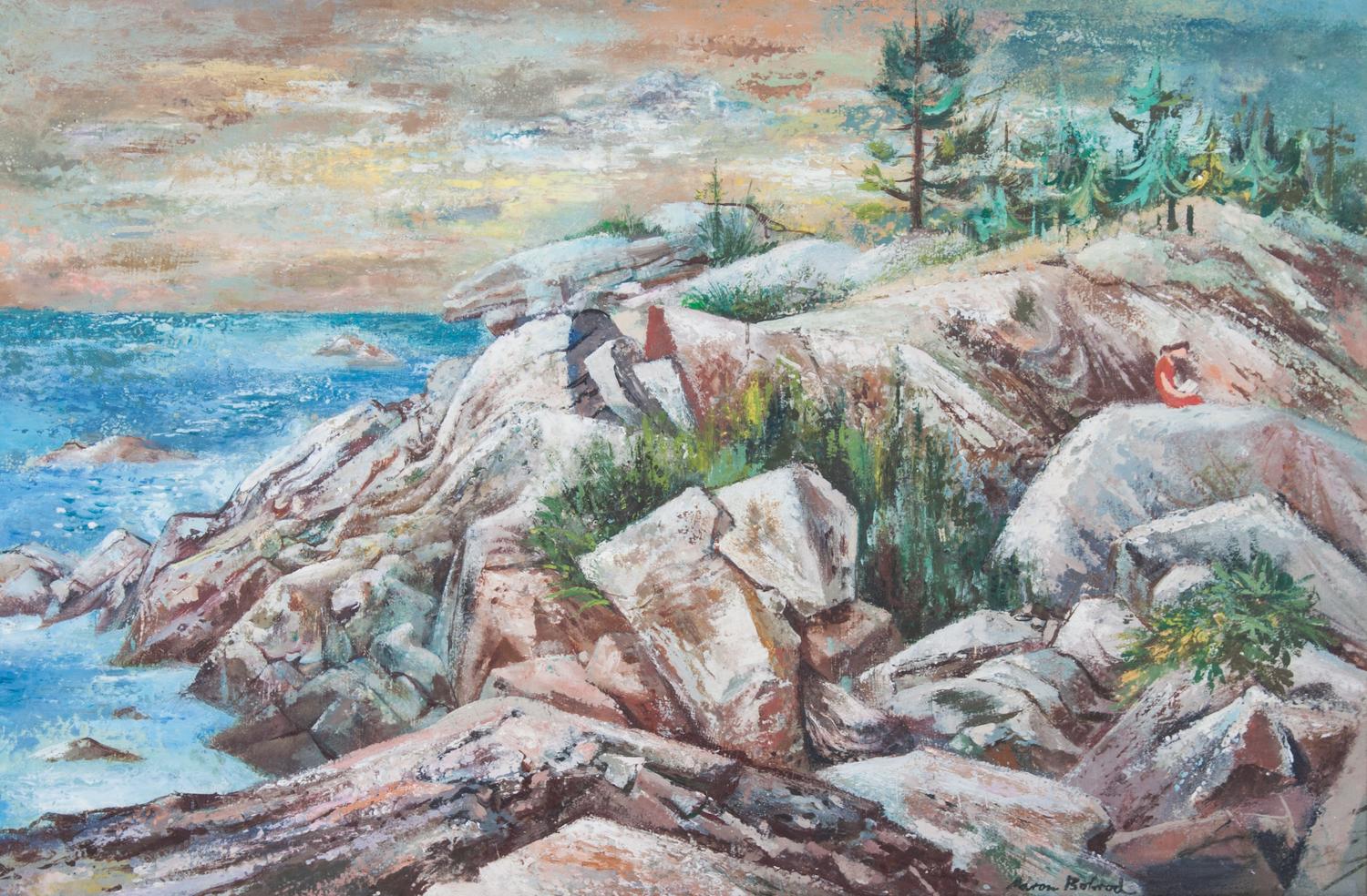 Aaron Bohrod, (Wisconsin, 1907-1992), Rocks, Marquette, Michigan