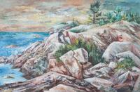 Aaron Bohrod, (Wisconsin, 1907-1992), Rocks, Marquette, Michigan