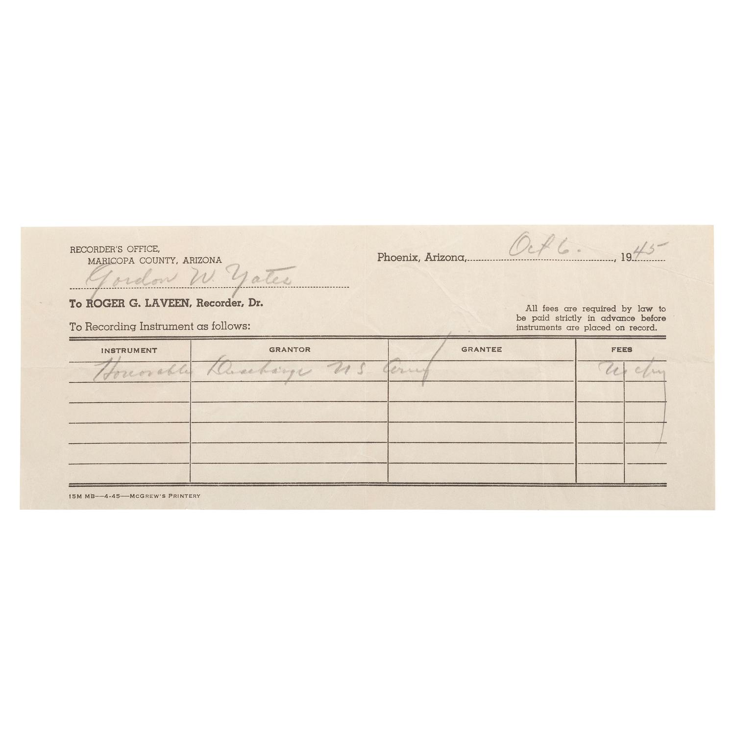 World War II Service Archive of 101st Airborne Gordon W. Yates