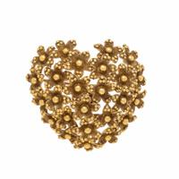 Tiffany & Co., Yellow Gold Heart Flower Brooch