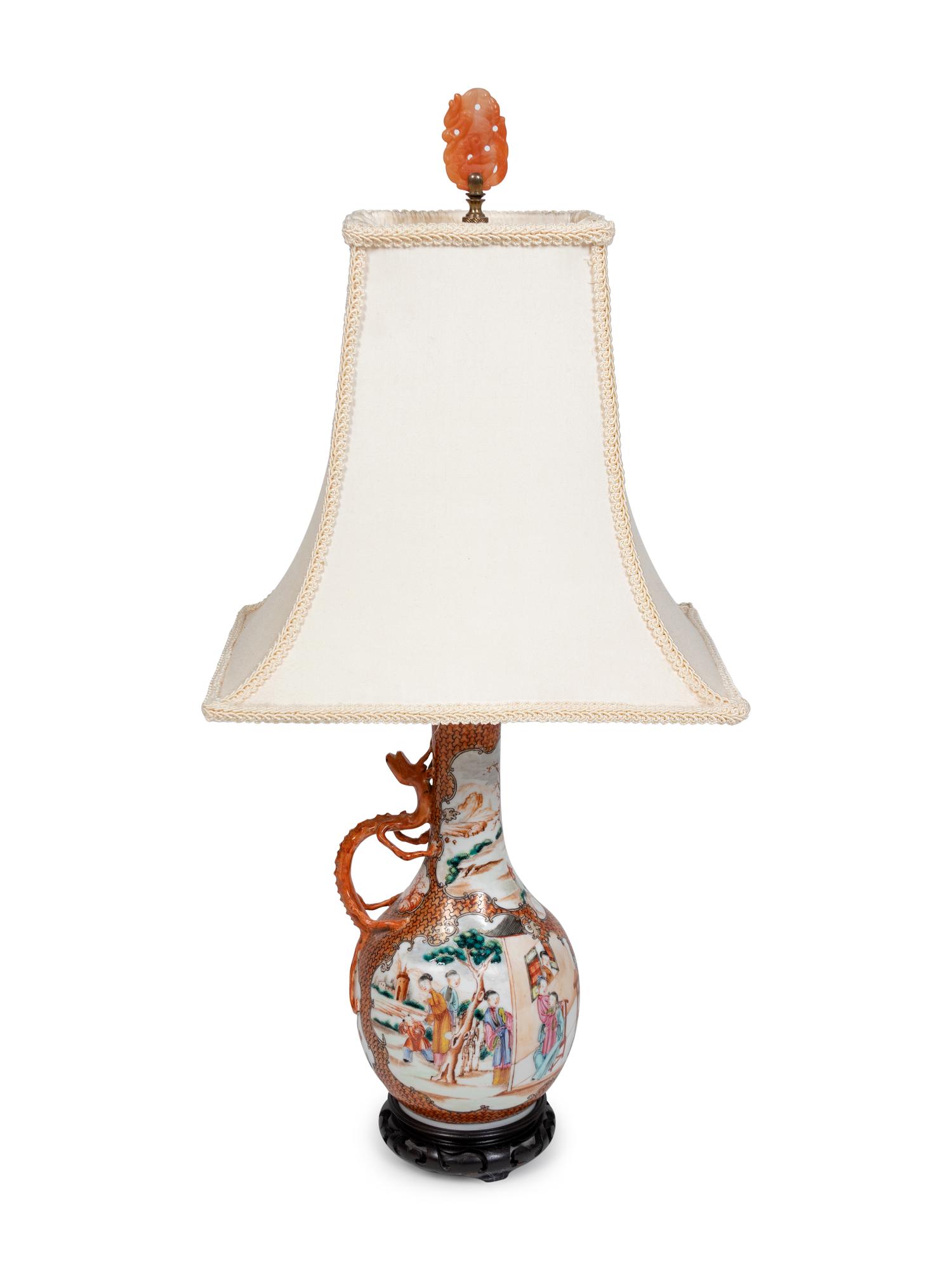 A Chinese Porcelain Vase Mounted as a Lamp