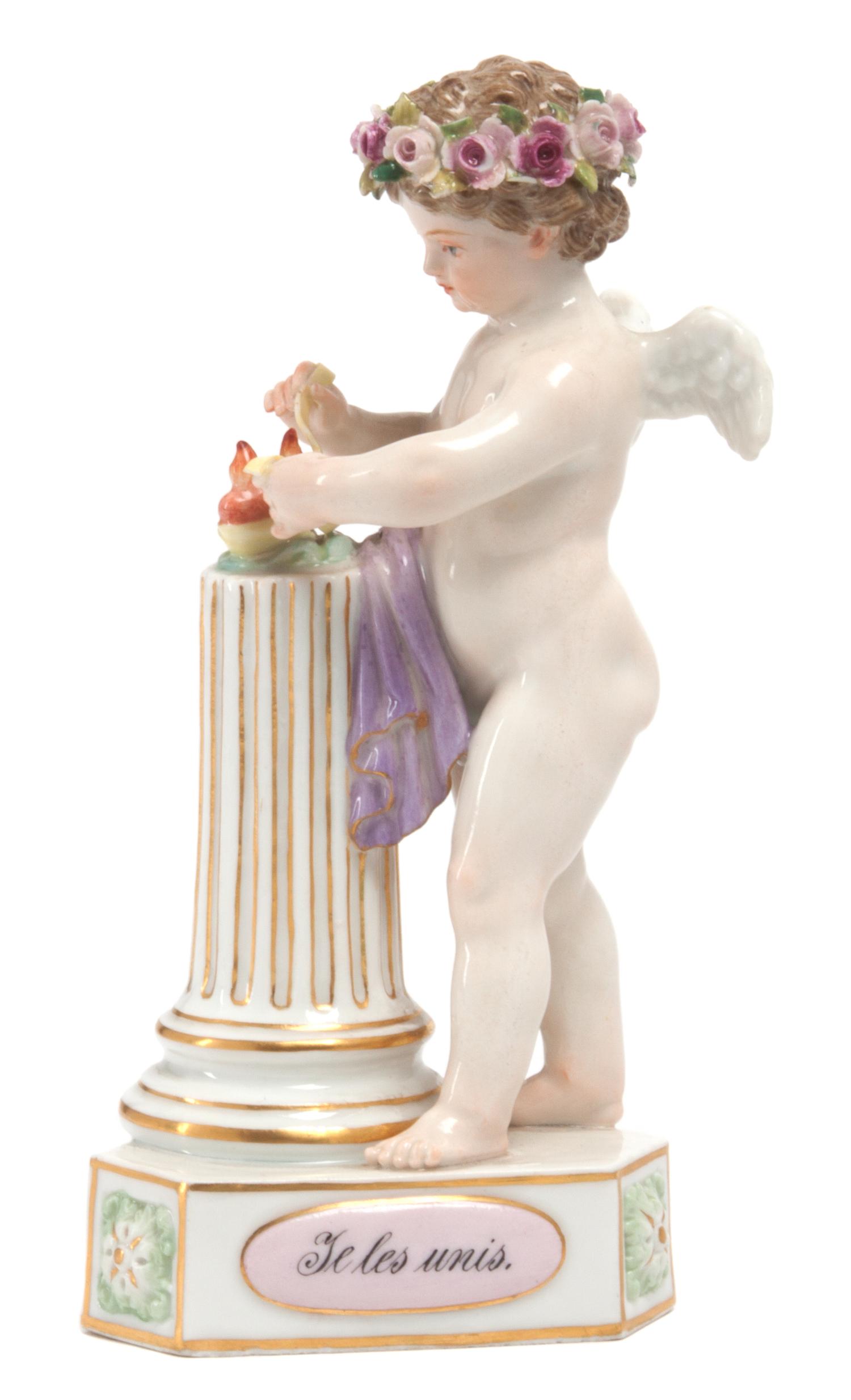 A Meissen Porcelain Figure Height 5 1/2 inches.