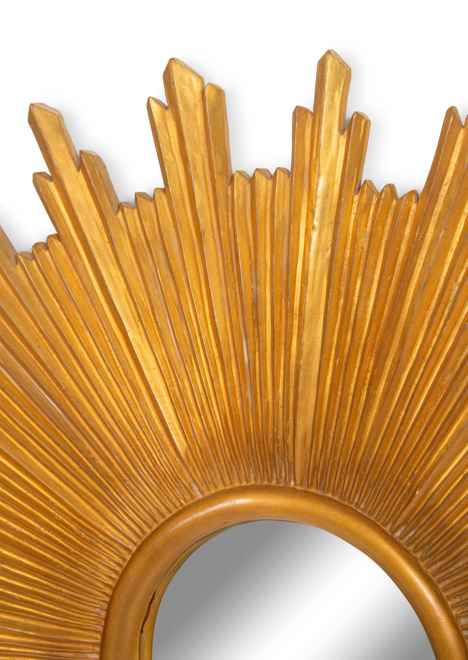 A Contemporary Giltwood Sunburst Mirror