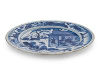 A Chinese Export Blue and White Porcelain Plate