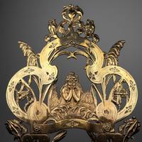 A Continental Gilt Bronze Easel