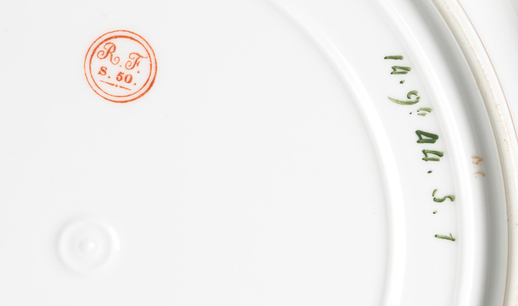 A Sevres Porcelain Plate, Diameter 9 1/2 inches.