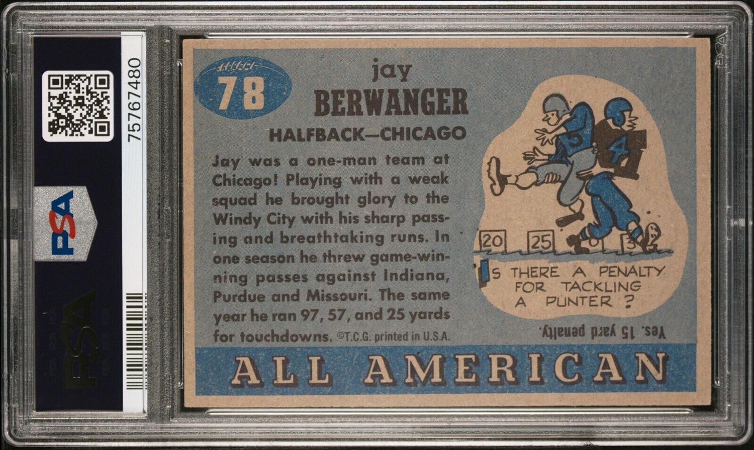 A Group 1955 Topps All American PSA Graded Football Cards,
