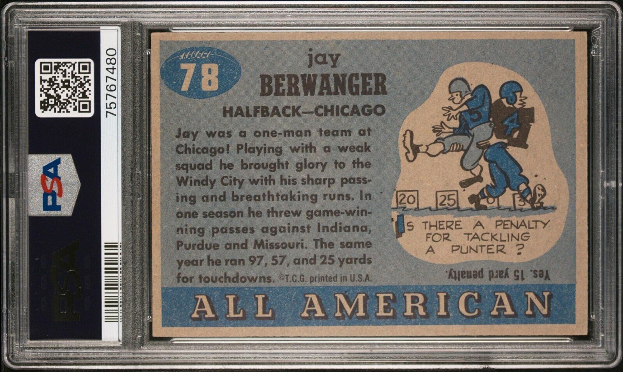 A Group 1955 Topps All American PSA Graded Football Cards,
