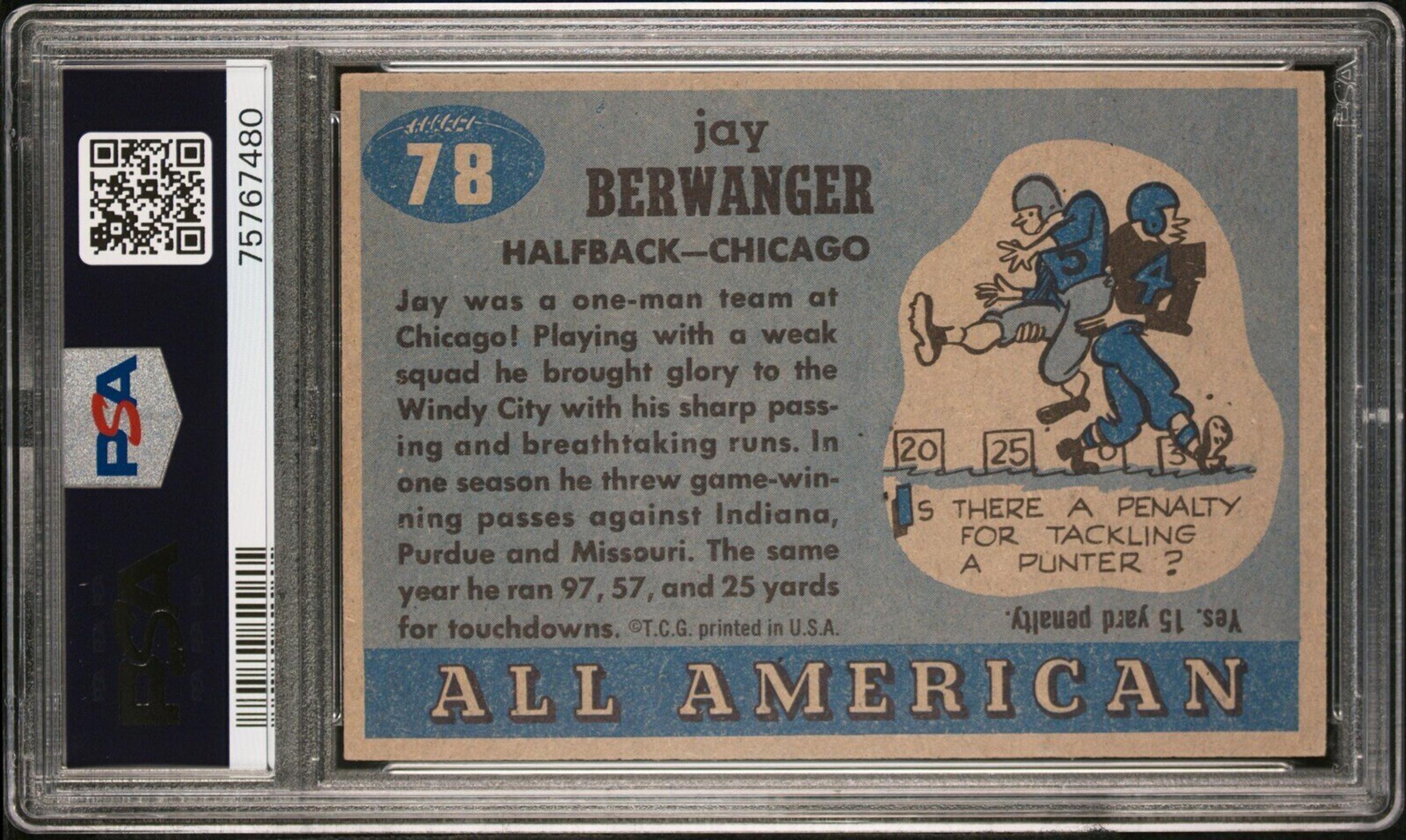 A Group 1955 Topps All American PSA Graded Football Cards,