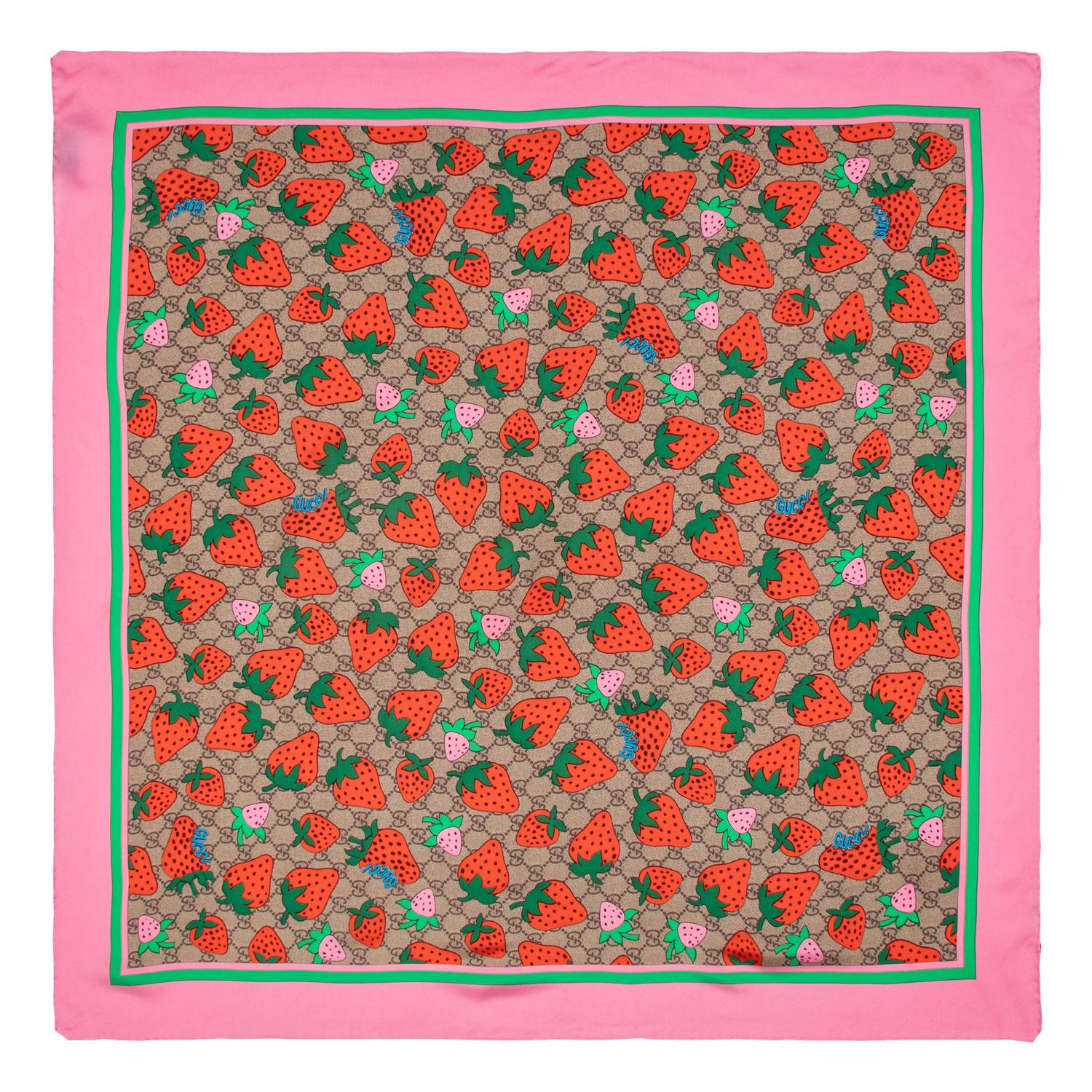 GUCCI, FIVE PRINTED SILK SCARVES