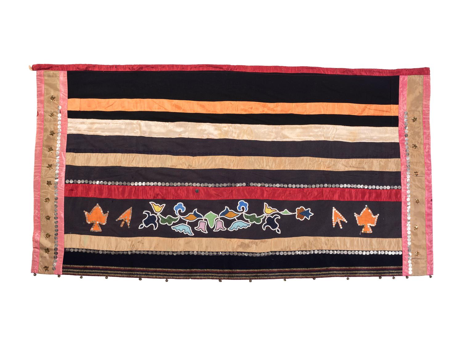 Osage Ribbonwork and Beaded Wool Skirt