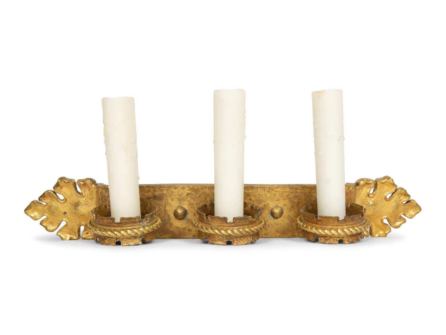 A Pair of Gilt Bronze Sconces — 19TH CENTURY