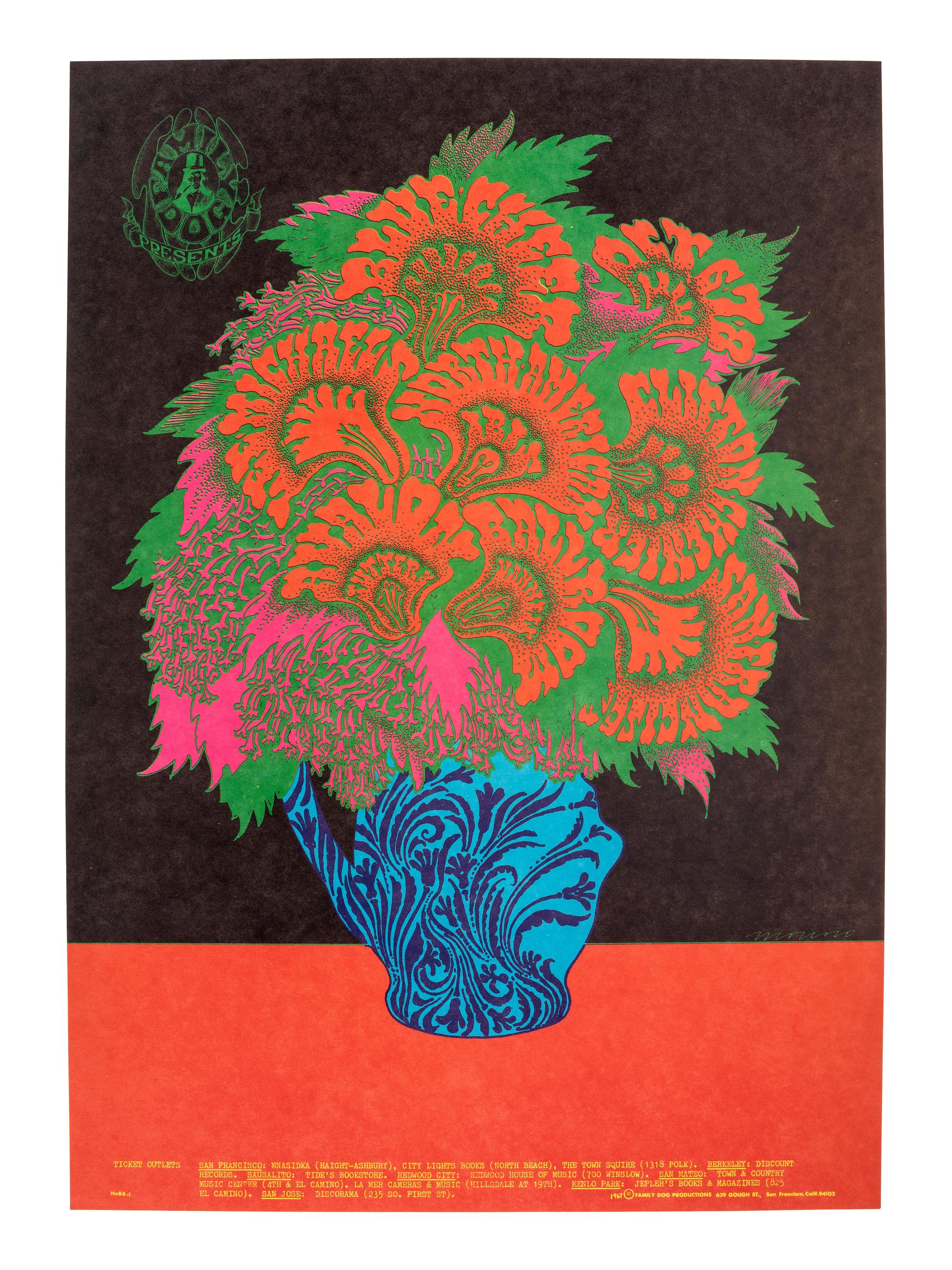 [MUSIC] -- [POSTERS]. MOSCOSO, Victor, GRIFFIN, Rick, FRIED, Robert, HATFIELD, Jack, and WILOSON, Wes, artists. A group of 5 Family Dog posters from 1967, comprising: