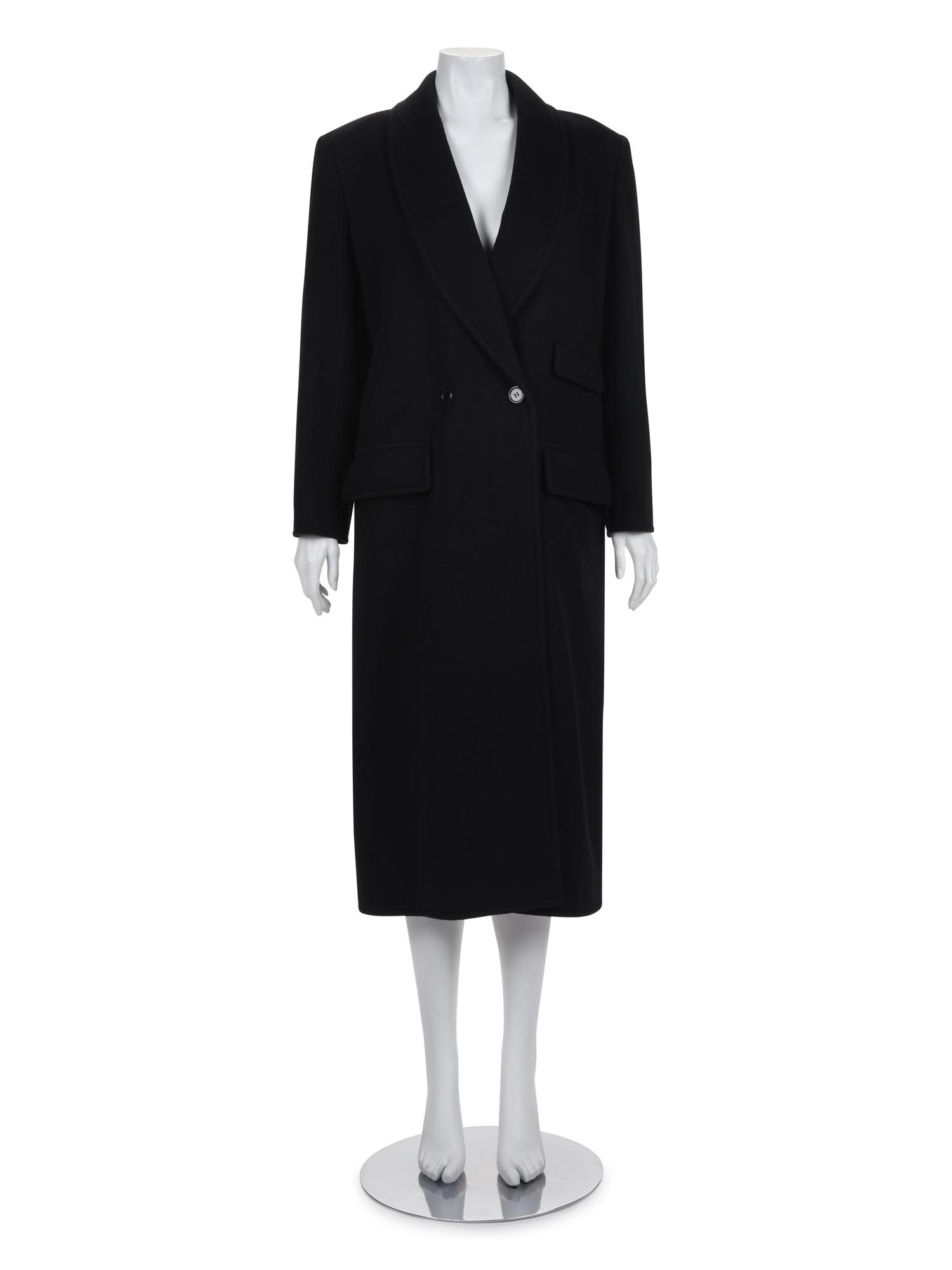 Two Outer Coats, One Unlabeled and One Yves Saint Laurent Wool Coat, 1980s