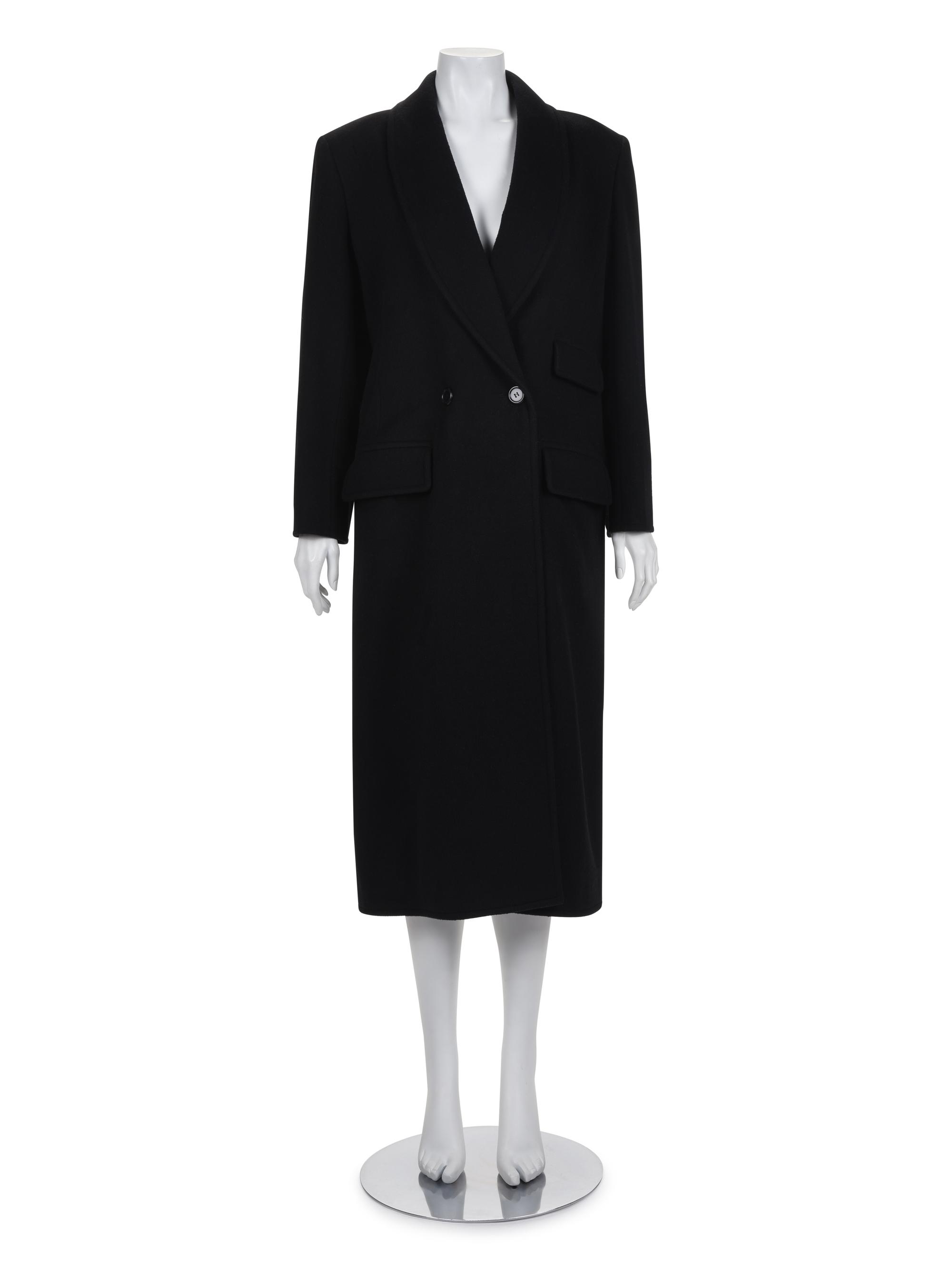 Two Outer Coats, One Unlabeled and One Yves Saint Laurent Wool Coat, 1980s
