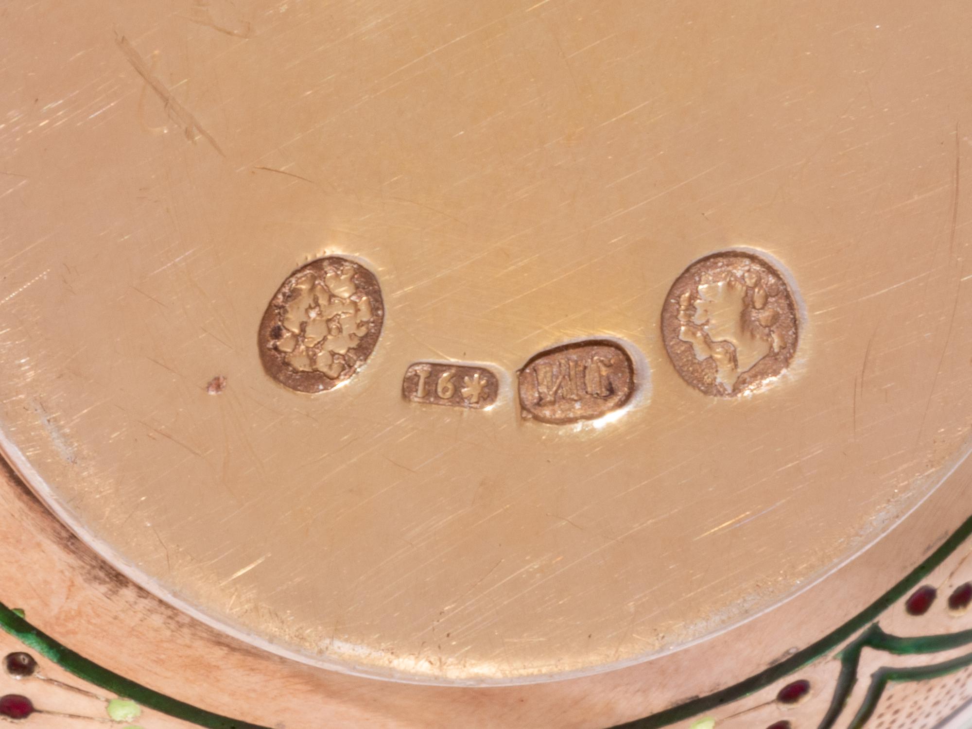 A Russian Enameled Silver Salt Cellar
