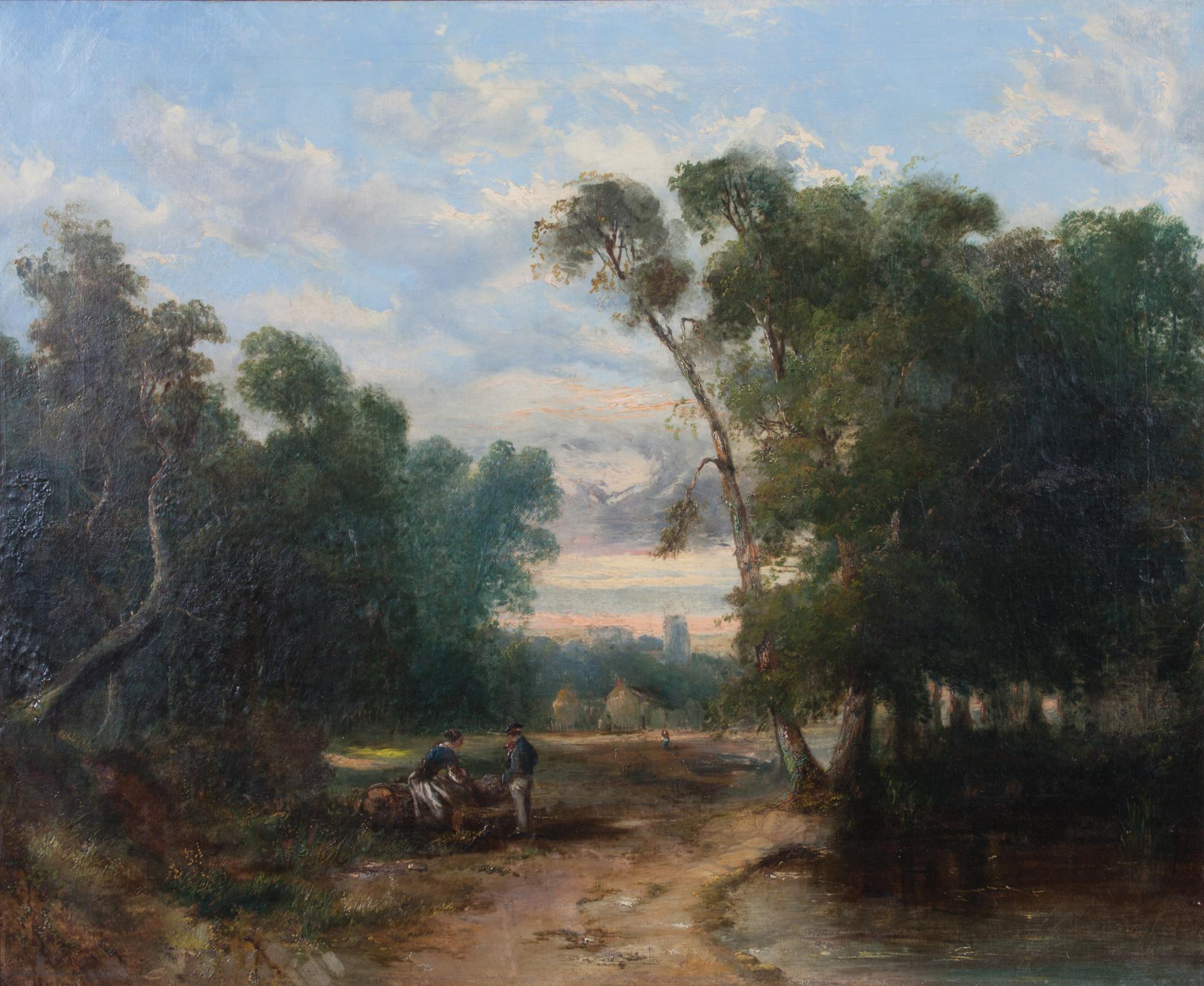 John Berney Ladbrooke, (British, 1803-1879), Landscape with Figures