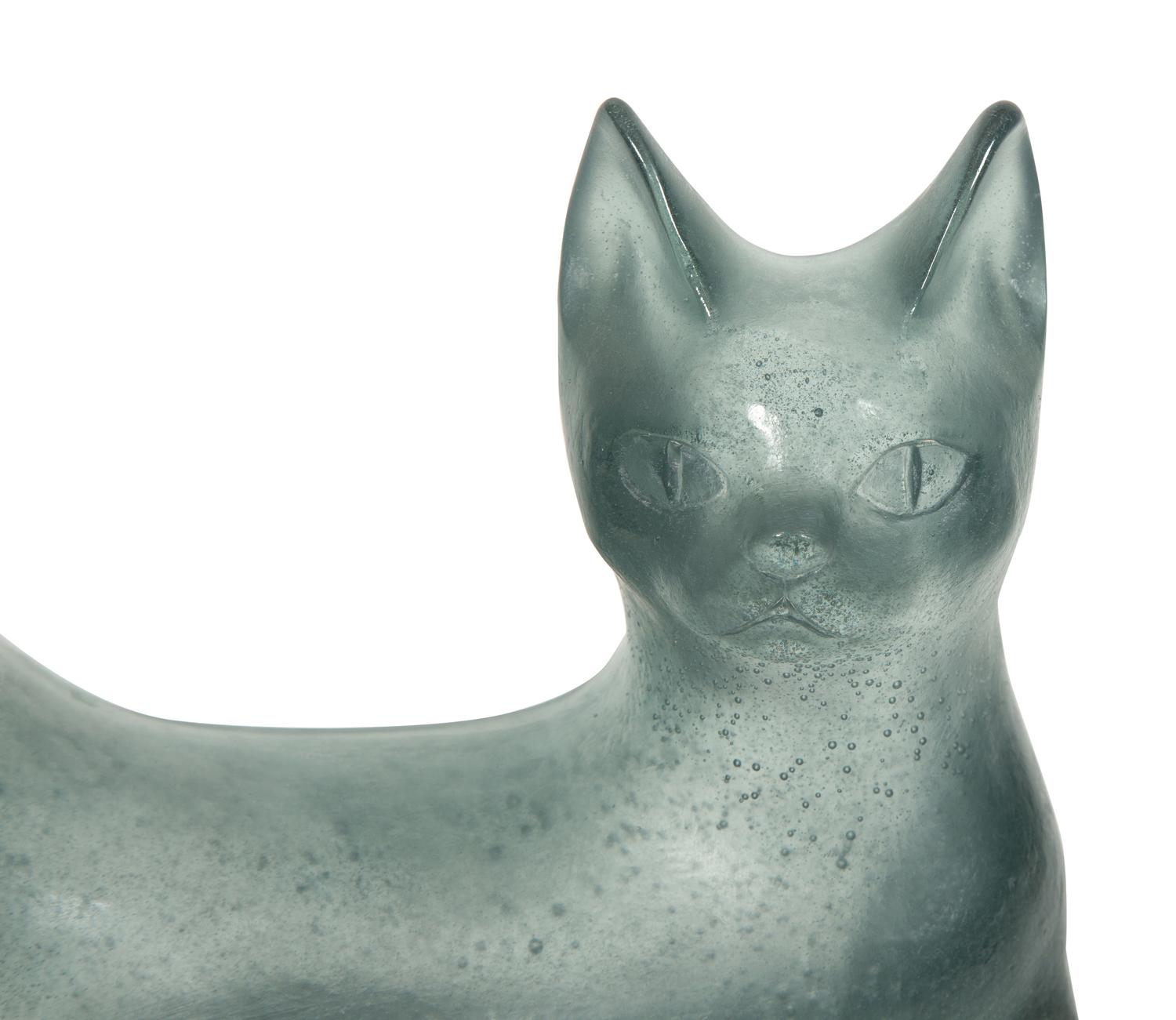 A Daum Pâte de Verre Recumbent Cat